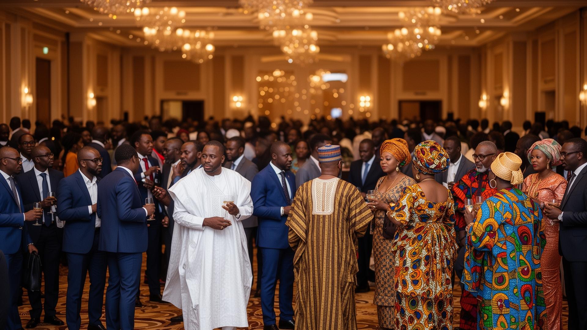 Professionals at a networking event